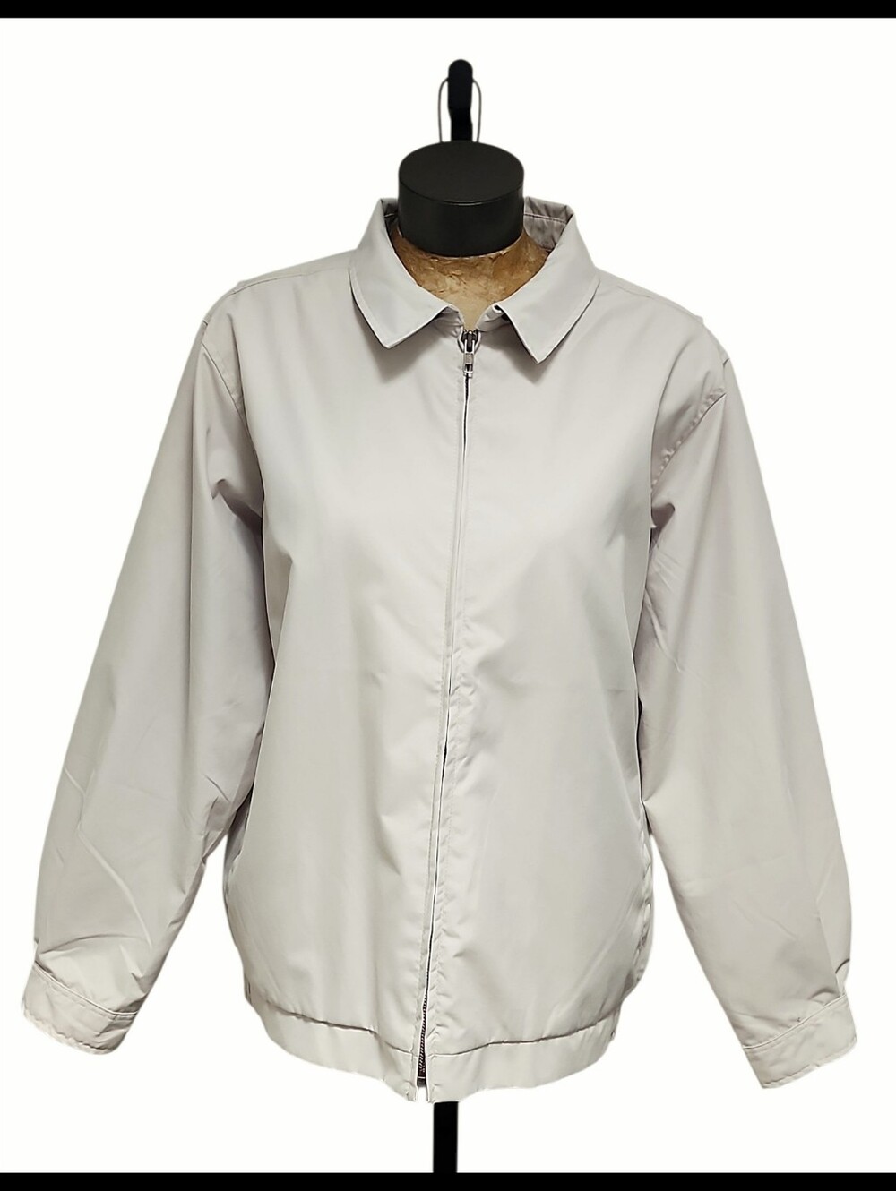 Vintage Antigua Collar Windbreaker Jacket Zip Up Lined Khaki White Cream Large
